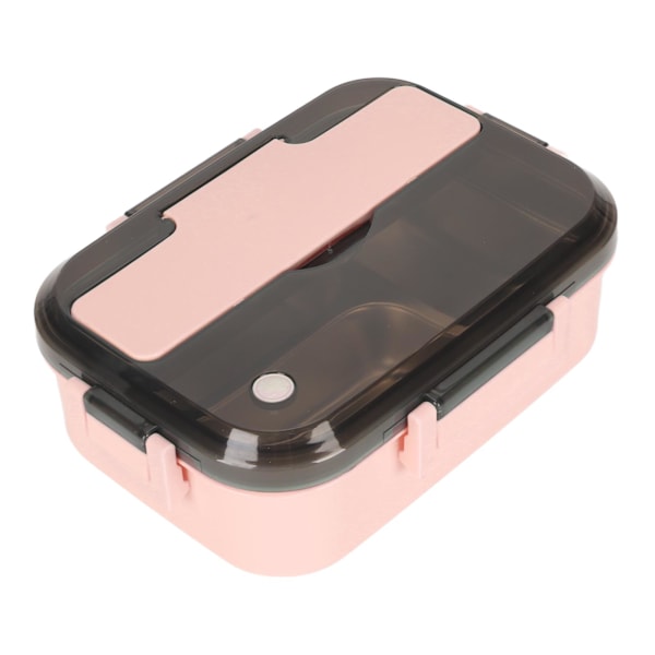 Rustfrit stål madkasse med spisepinde ske termisk isolering Bento madkasse til kontor picnic pink 3 rum
