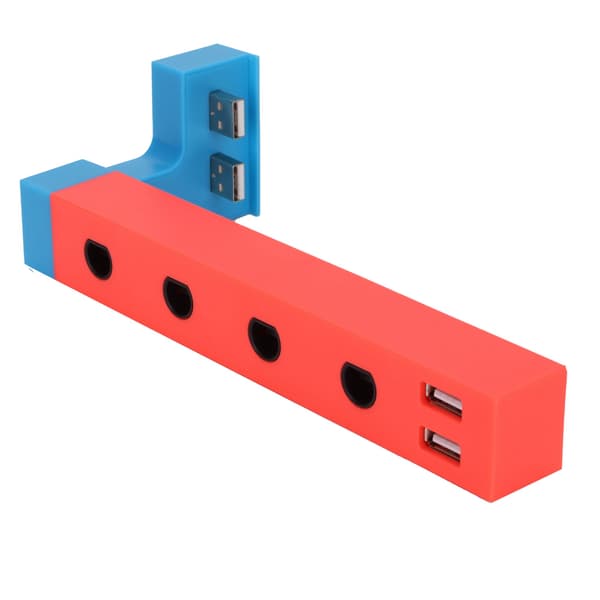 Trådbunden kontrolladapter Bärbar 4-portars adapter med 2 USB-portar Hållbara speltillbehör för GameCube