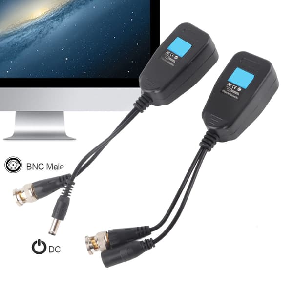 1 par passiv CCTV Coax BNC Video Power Balun Transceiver til RJ45-stik