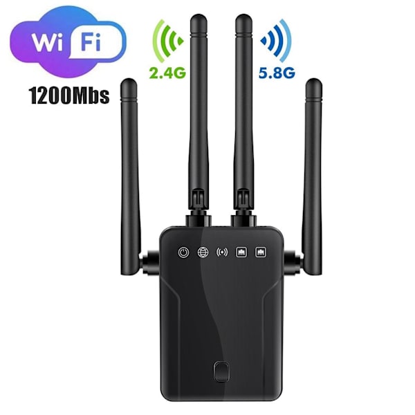 M 95B Trådlös Repeater för hemmakontor 300m Signalförstärkare Extender 4 Antenn Router WiFi Förstärkare 100‑240V