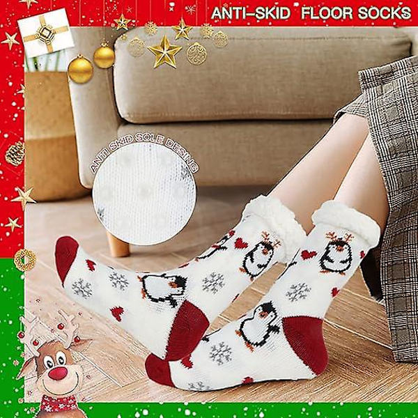 Penguin Slippers Damstrumpor - Varma halkfria vinterstrumpor