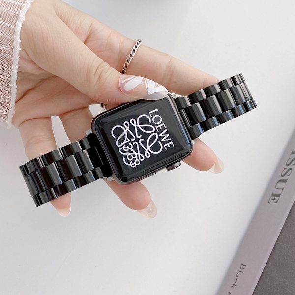 PC-klockarmband Replacment Smartwatch-remmar med metallspänne för Iwatch 1 2 3 4 5 6 7 Se Svart 42 44 45mm