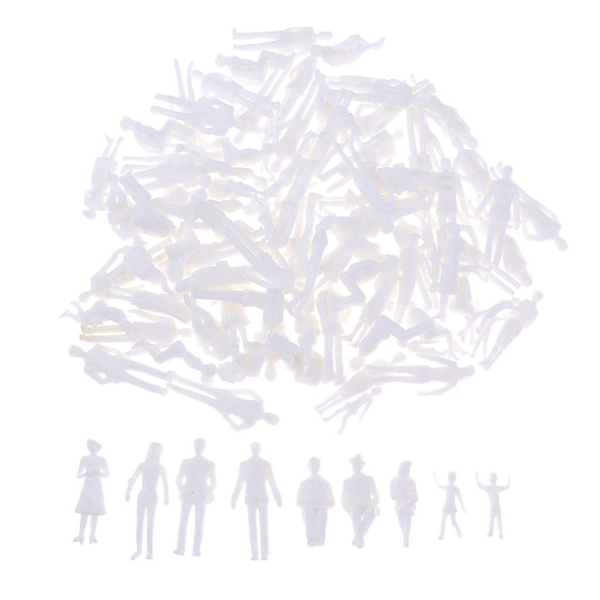 100 stk. 1:30 Miniaturer Menneskelige Figurer Folk Model Gade Sceneri Layouts--