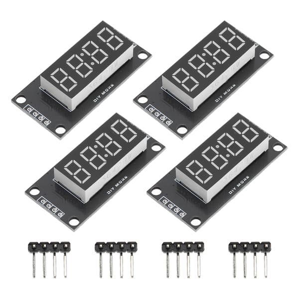 4 sett digitalt rørdisplaymodul LED 4-sifret 7 segment 0,36 tommer TM1637 drivbrikke blå MRA110I