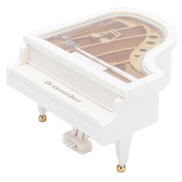 Speldosa Mini Retro Klassisk Piano Roterande Triangulär Speldosa för Hem Bordsdekoration Prydnad Gåva