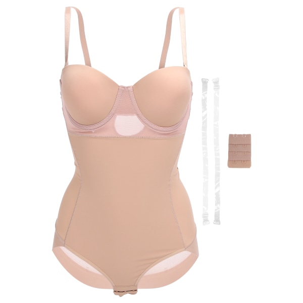 Waist trainer Damer Shapewear med BH Smalning Magkontroll Helkroppsbody (kaffe)S(34B)