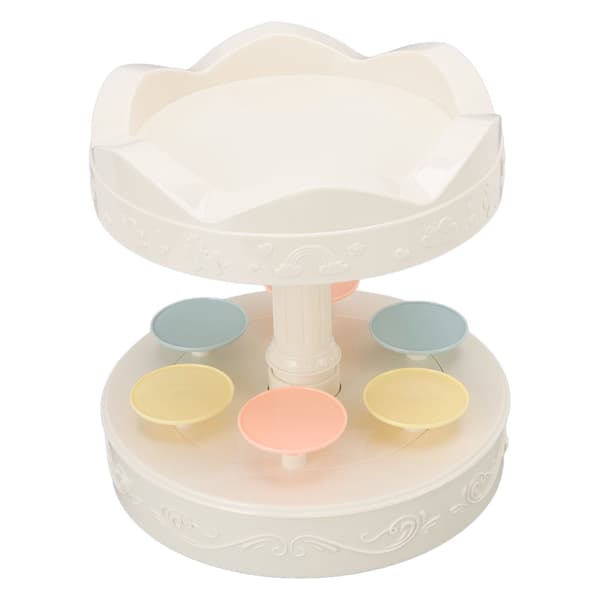 Roterande dessertmaskin Automatisk roterande dubbellagers dessertdisplayställ Cupcake-displayplatta