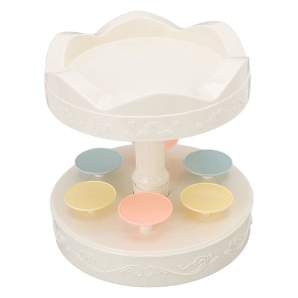 Roterande efterrättsmaskin Automatisk roterande dubbelskikts efterrättsdisplayställ Cupcake-displayplatta