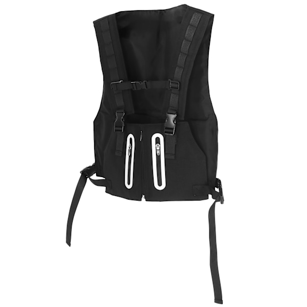 Udendørs reflekterende vest multifunktion polyester sikkerhed justerbar cykel vest sort
