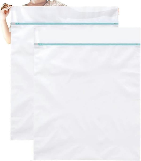 2-pakning store vaskeposer 110 x 90 cm nettingvaskepose med glidelås stor nettingpose