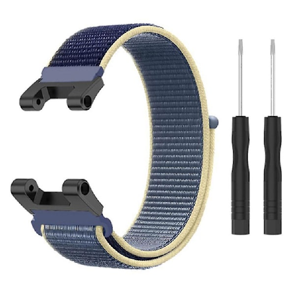 Justerbar nylon klokkestropp for Huami Amazfit T-Rex / T-Rex Pro / Ares - Svart Blå