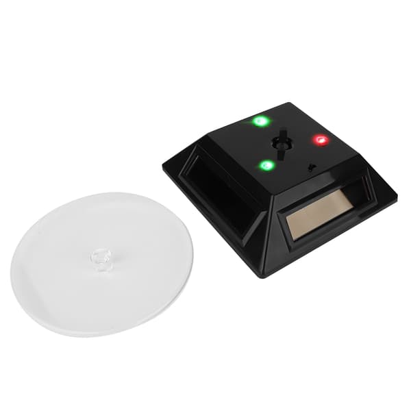 LED Lys Roterende Solenergi Smykker Ur Telefon Display Makeup Holder Stativ