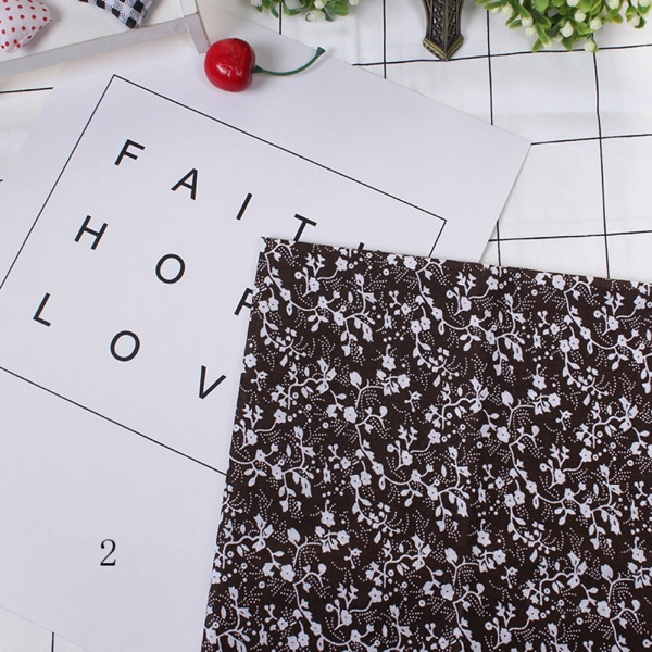 7st 25*25 cm Bomullstyg DIY Assorted Squares Pre Cut Sängkläder Kit Quarters Bunt Coffee Seri