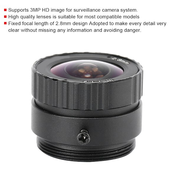 2,8 mm 3 MP HD F1.2 1/2.5 CS-fäste fast CCTV-objektiv för kamera