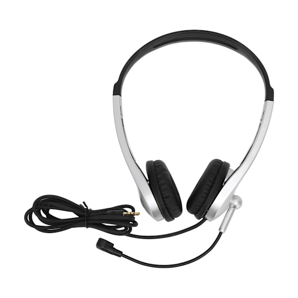 Kablet headset med støyreduksjon, binauralt forretningshodetelefon med enkelt retningsmikrofon for kundeservice 3,5 mm