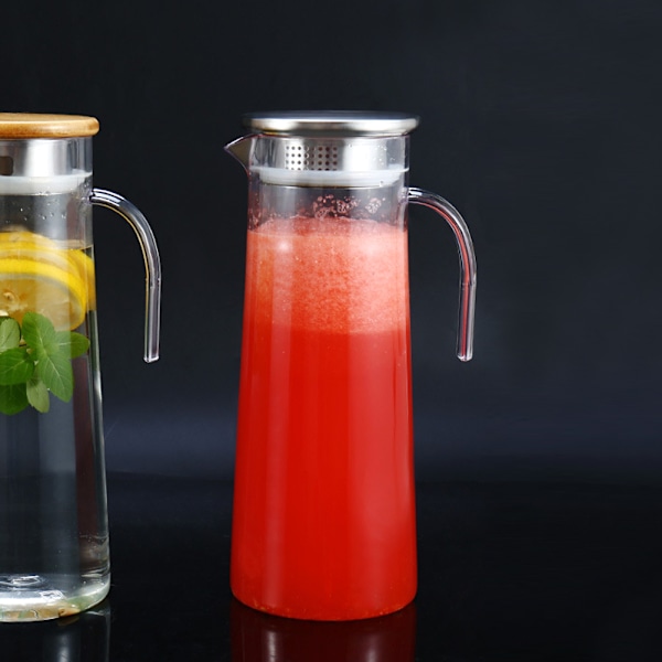 1,2L Akryl Transparent Juicepresser Kaldt Vann Mugge Krukke for Bar Hjemmebruk Rustfritt Stål Lokk