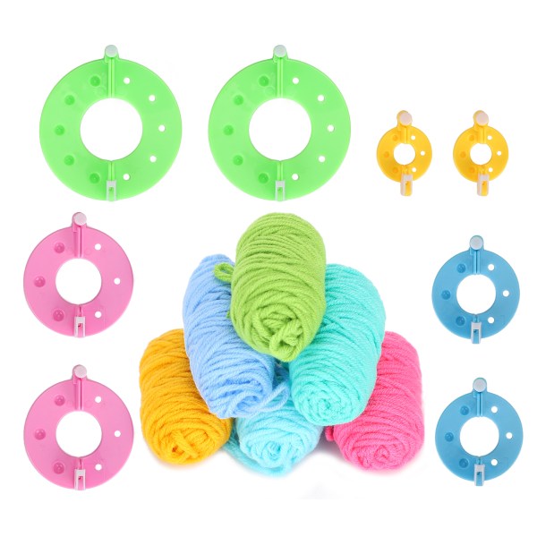 Pompom Maker Kits Fargerike Fluff Ball Weaver DIY 6 farger Ull Garn Strikke Håndverk Gaver