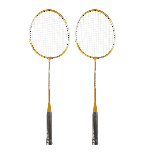 REGAIL 2 stk. Badmintonketsjer i jernlegering - 2 spiller badmintonketsjersæt til børn og voksne - guld