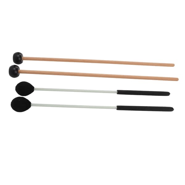 Marimba Klubba Set 1 Par Medium Hårt Garnhuvud + 1 Par Gummiklubbor för Slagverk