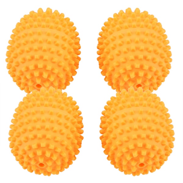 4 Stk/Sæt Orange Genanvendelige Tørretumbler Bolde Tørretumsbold til Hjemmetøj Tørt