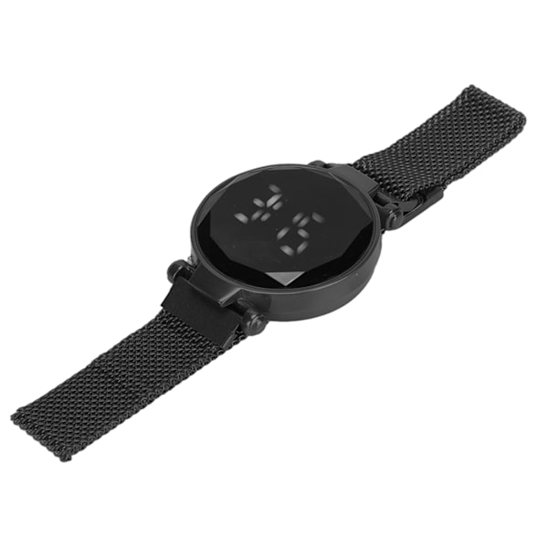 Kvinnor LED- watch LED-pekskärm Stor skärm Slitstark legering Modedesign Digital LED- watch för tjej kvinnor Vuxen Svart