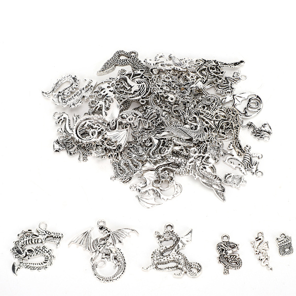 70 stk. sæt dragemønster armbånd håndlavet tilbehørssæt DIY vedhæng tilbehør