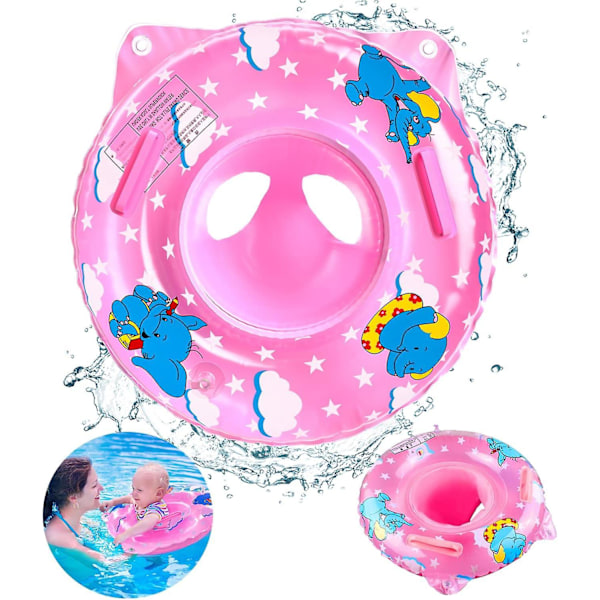 Rosa baby simring - uppblåsbar pool float för 6-36 månader