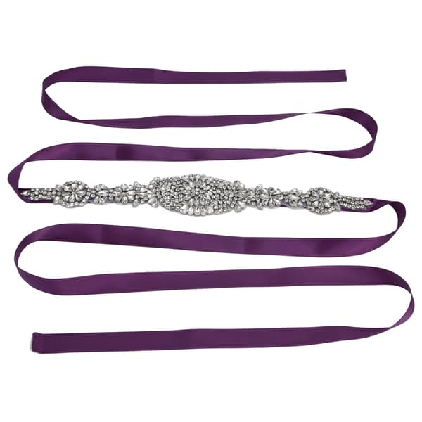 Rhinestone brudekjolebelte Elegant midjebelte Klestilbehør til brud brudepike Lilla