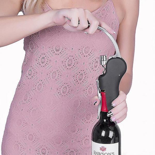 Ergonomisesti suunniteltu viinipullonavaaja pystysuoralla seisontaominaisuudella ja tarttumattomalla ruuvilla