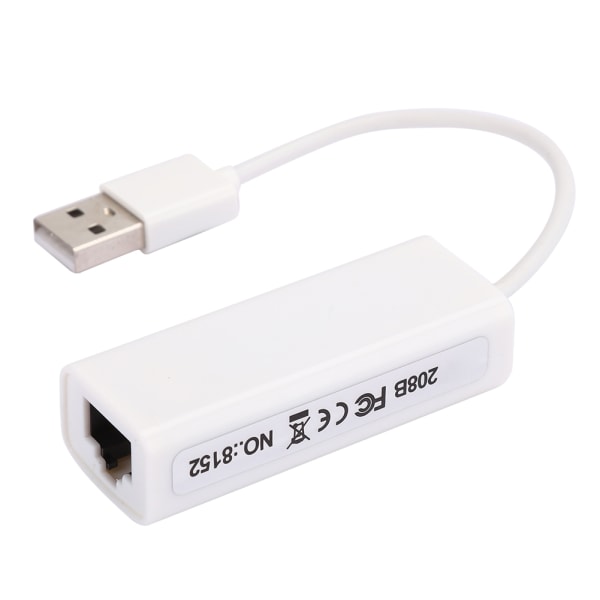 USB2.0 Ethernet Adapter RJ45 Hvid ABS RTL8152B Chip Computer Eksternt Netværkskort