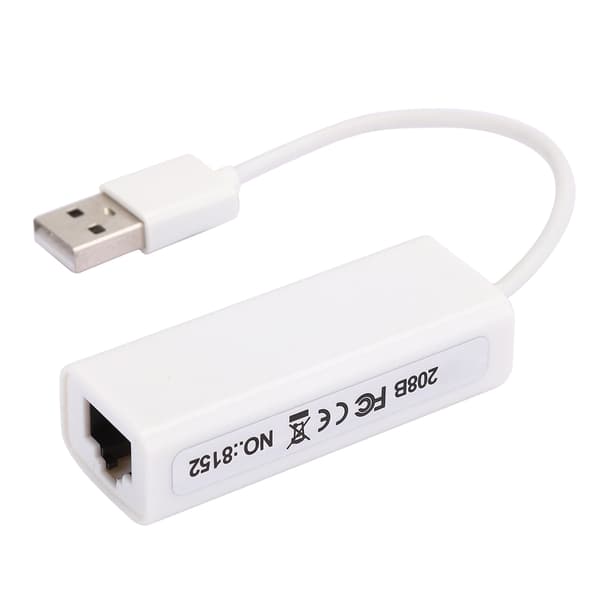USB2.0 Ethernet-adapter RJ45 Hvit ABS RTL8152B-brikke Eksternt nettverkskort for datamaskin