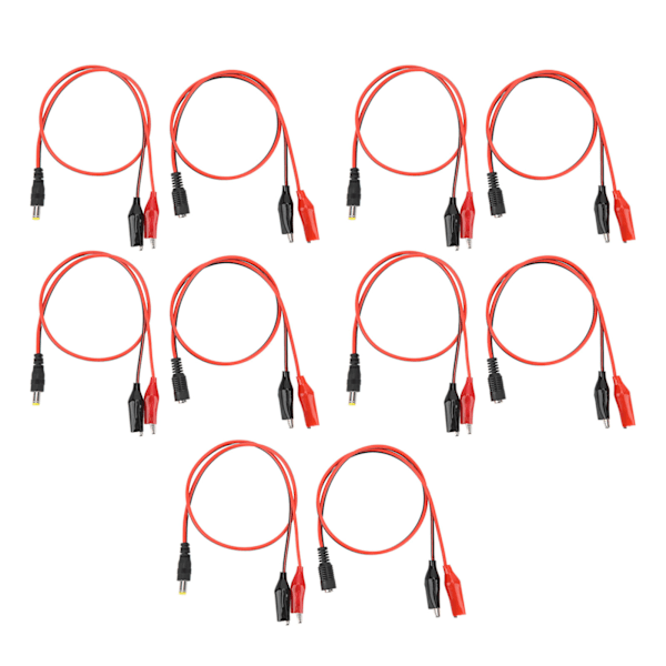 5 set krokodilklämma till likströmsadapterkabel hane honkontakt Batteritestkabel 50 cm längd