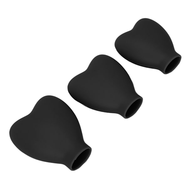 3 st Makeup Brush Cover Portable Silikon Hjärtformad Kosmetisk Borste Cap för kvinnor Flickor Svart