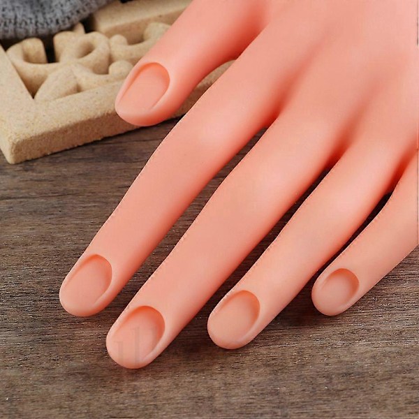 Nagelkonst Övningshand med Flexibel Silikon Akryl Böjbar Falsk Nagelmodell för Träning Manikyrverktyg