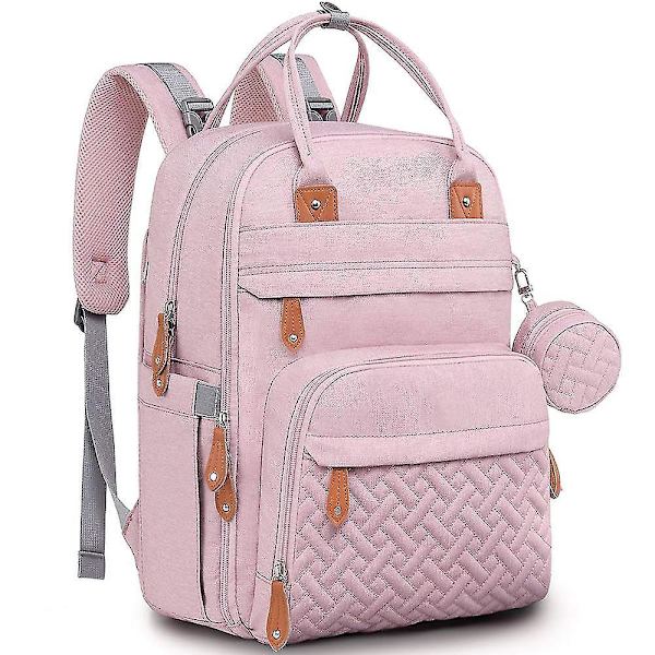 Multifunktionell Vattentät Rosa Babyblöjryggsäck