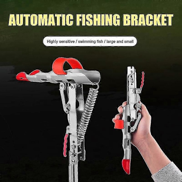 Fiskespöhållare i rostfritt stål med automatisk vipp-upp krokfäste, fjäderfiskeverktyg, ny