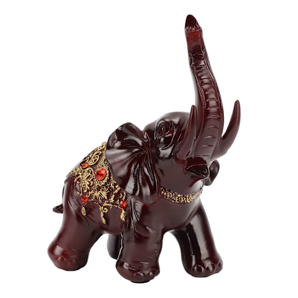 Harpiks Elefant Ornament Skrivebord Elefant Statue til Husholdning Kontor Skap Dekorasjon