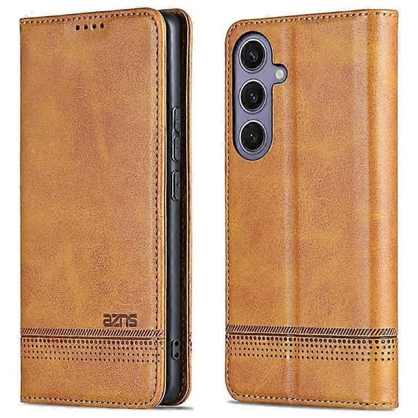 AZNS Compatible Case for Samsung Galaxy A56 5G, PU Leather Wallet Case with Cowhide Texture Brown