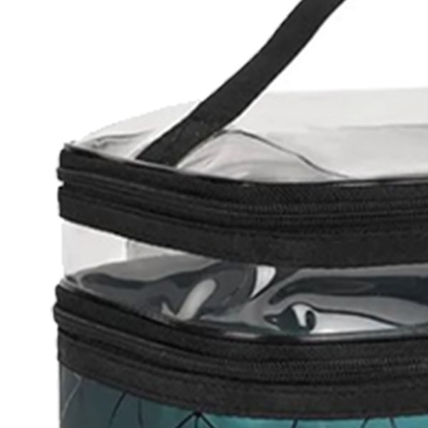 Dubbellagers sminkväska Bärbar vertikal case med stor kapacitet kosmetisk väska för resegrön