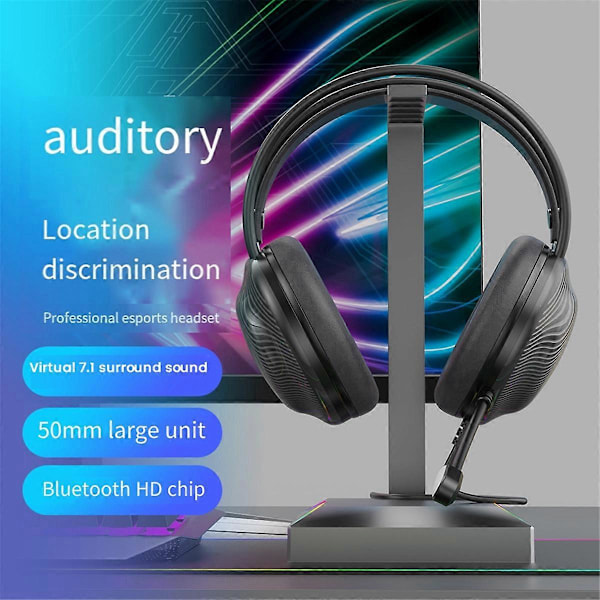 Bluetooth Headset G30-B Trådbundet Gaming Headset med Belysning