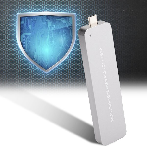 M.2 NVME til Type C bærbar metal sølv mobil harddisk SSD boks kabinet indkapsling indtrækkelig