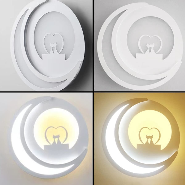 Seinävalaisin sisätiloihin, 14W LED-seinävalaisin, valkoinen seinävalaisin AC220V, RA≥80, design-seinävalaisin kylmä valkoinen 6000K+lämmin valkoinen 3000K