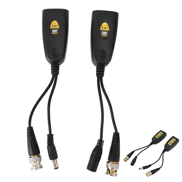 1 par 5 MP High Definition Video + Power Balun Transceiver Twisted Pair-sändare