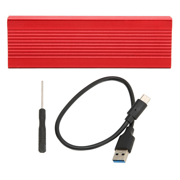 SATA M.2-hölje USB3.1 10 Gbps Ultratunn aluminiumlegering Plug and Play NVMe SSD-hölje för bärbar datoröverföring Röd