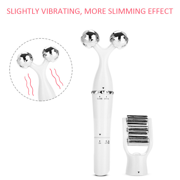 3i1 3D Roller Massager Ansiktslyftande Kroppsbantning Åtstramande hud (Vit)