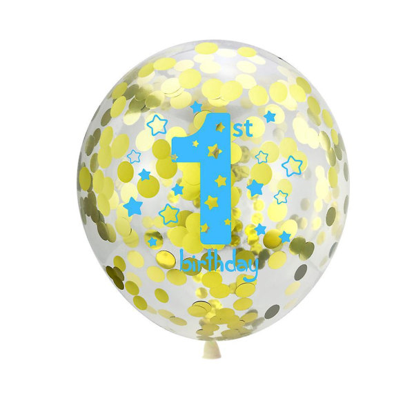 Blå første bursdagsballong dekorasjonssett for jente/gutt