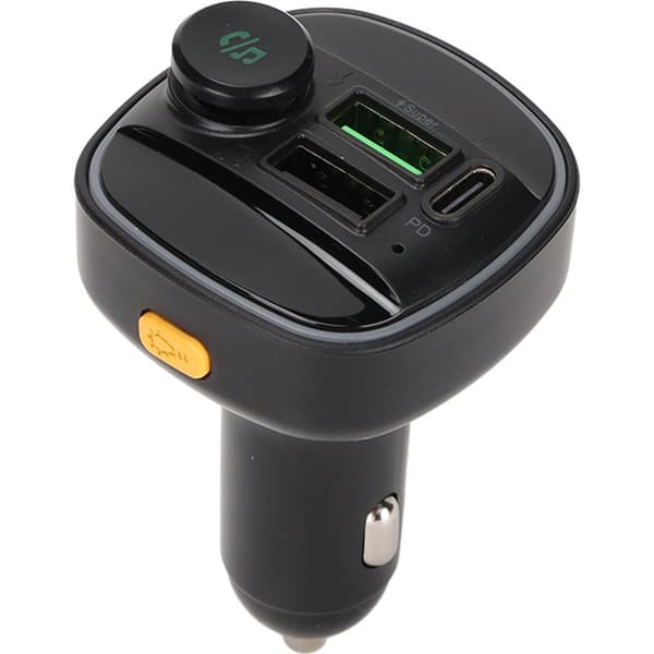 Bluetooth FM-sender, dobbelt USB hurtig trådløs biloplader med LED, sort