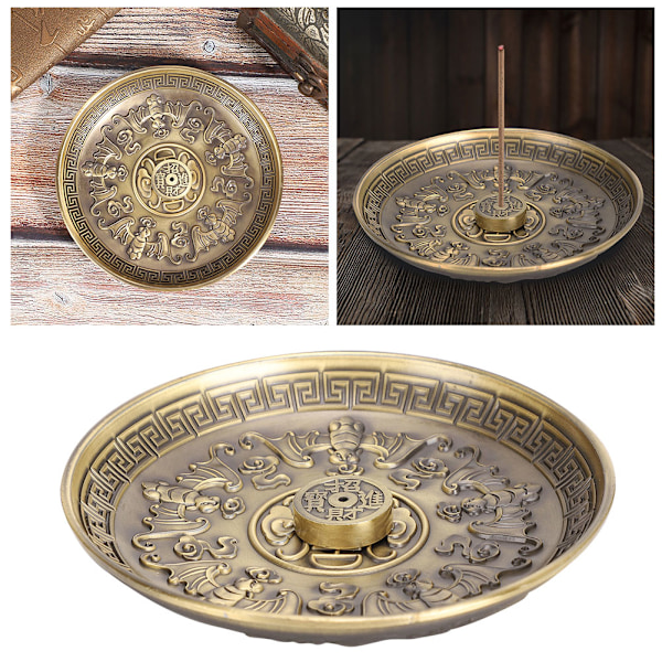 Røkelseholder Fem Velsignelse Plate Stick Brenner Stativ Bronse Sink Legering Hjem Tilbedelse