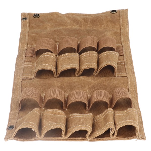 Krydderflaskepose Sammenleggbar bærbar lerret utendørs krydderkrukkeholder for campinggrill piknik Khaki
