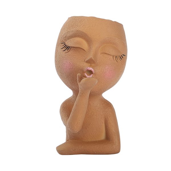 Mannequin Resin Blomkruka Ansikte Blomkruka Trädgårdsdekoration
